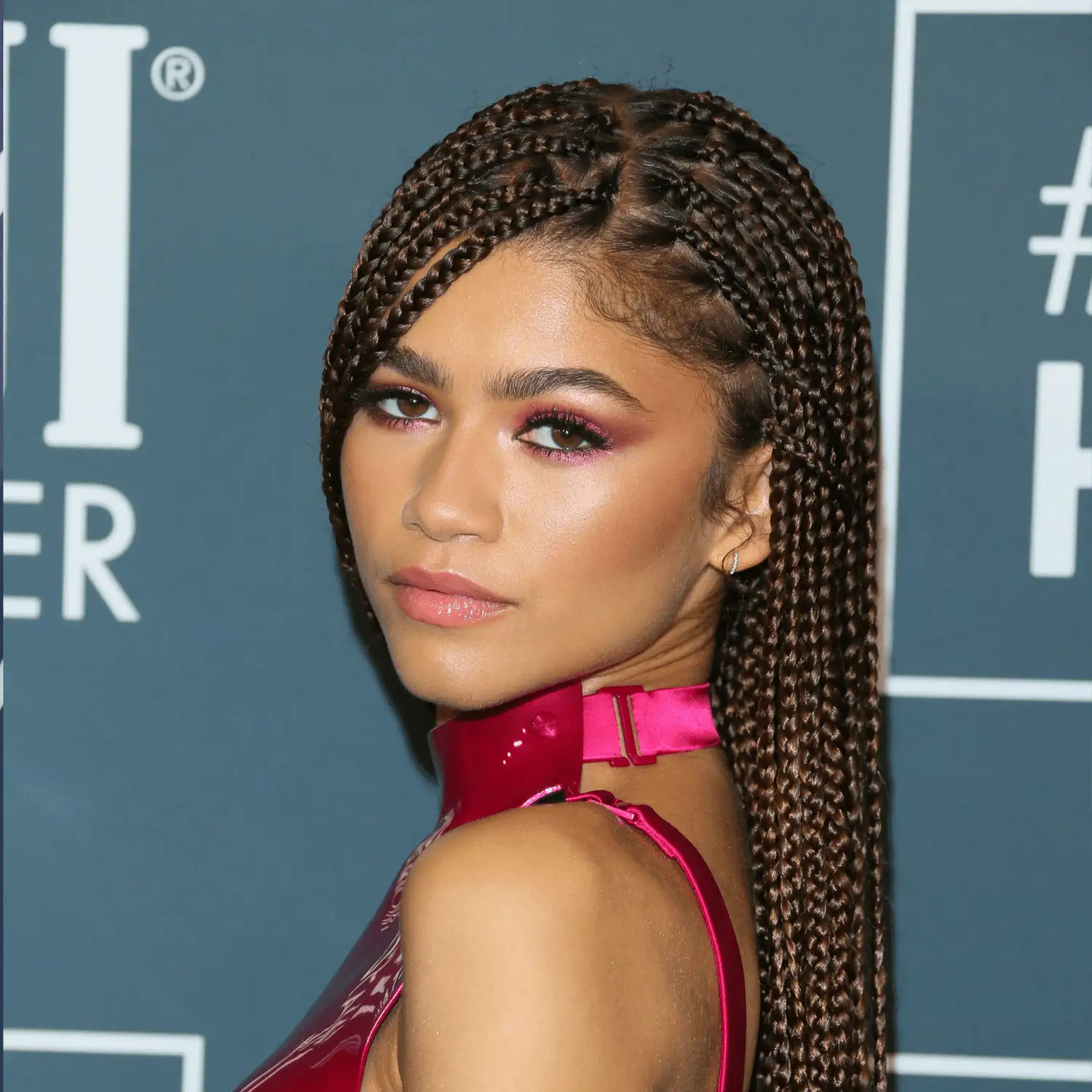 Celebrity with braided hair